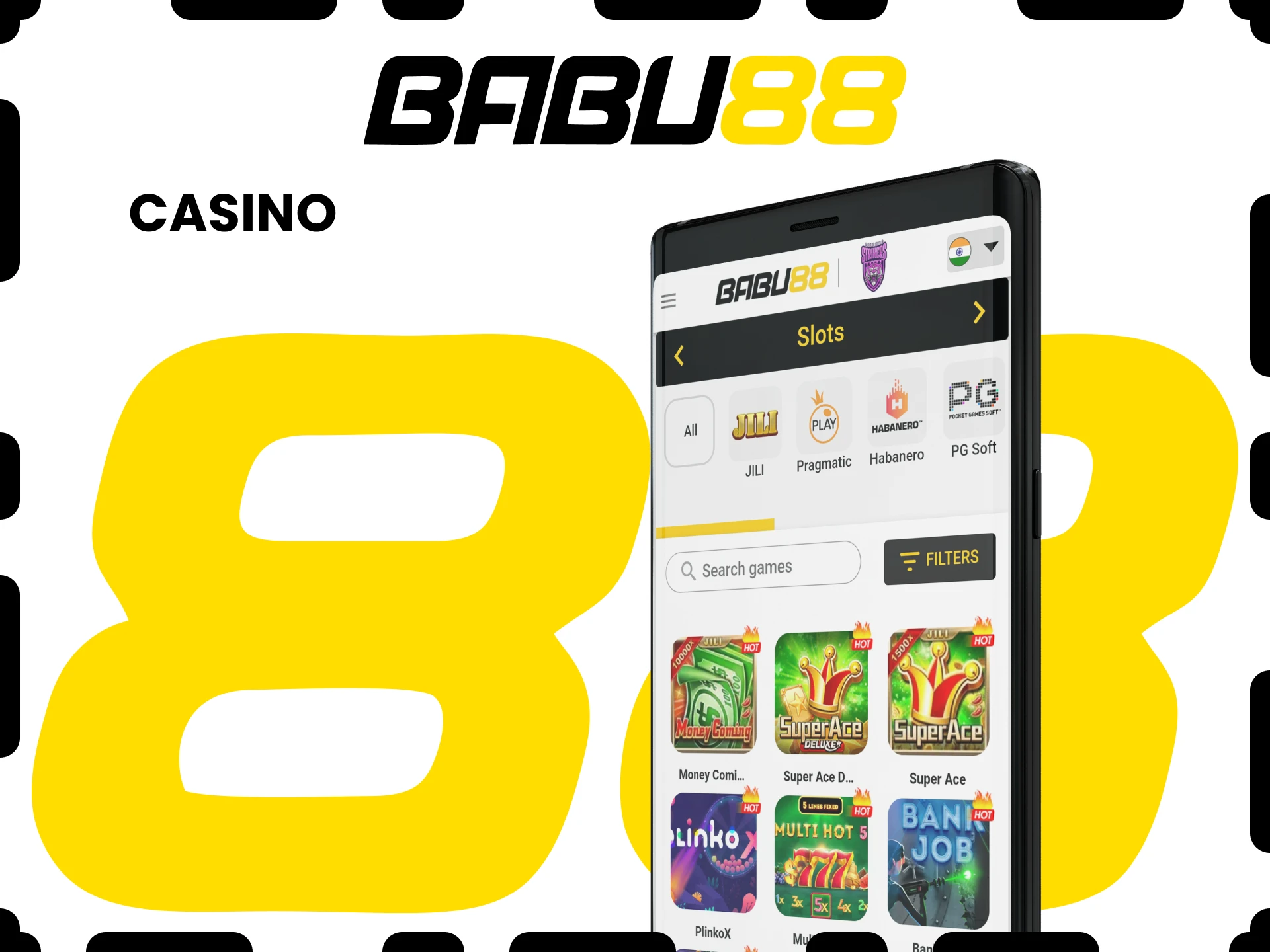 Play games in the casino section of the Babu88 app.