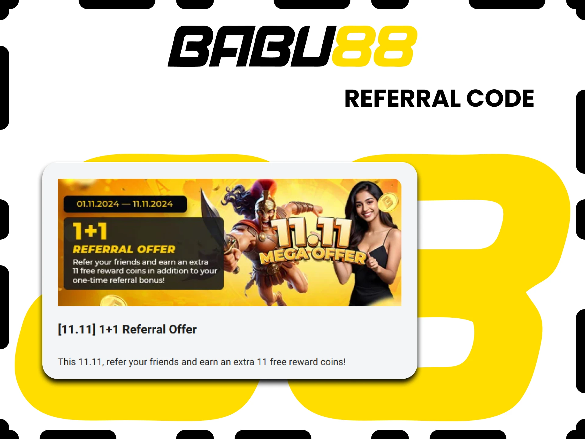 Share your referral code to receive a bonus from Babu88.