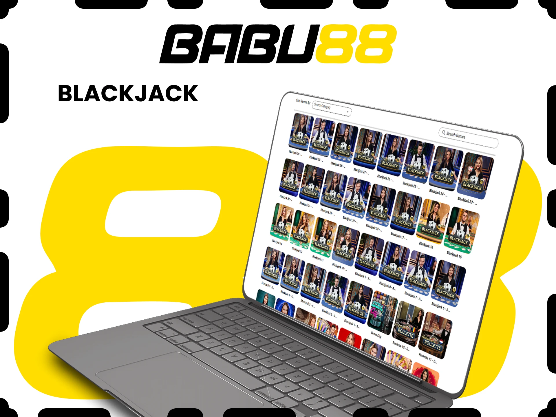 On Babu88, in the casino section, find blackjack.