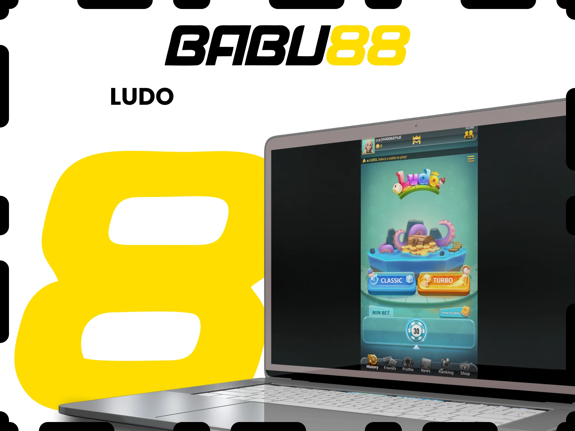 To play on Babu88, choose ludo.