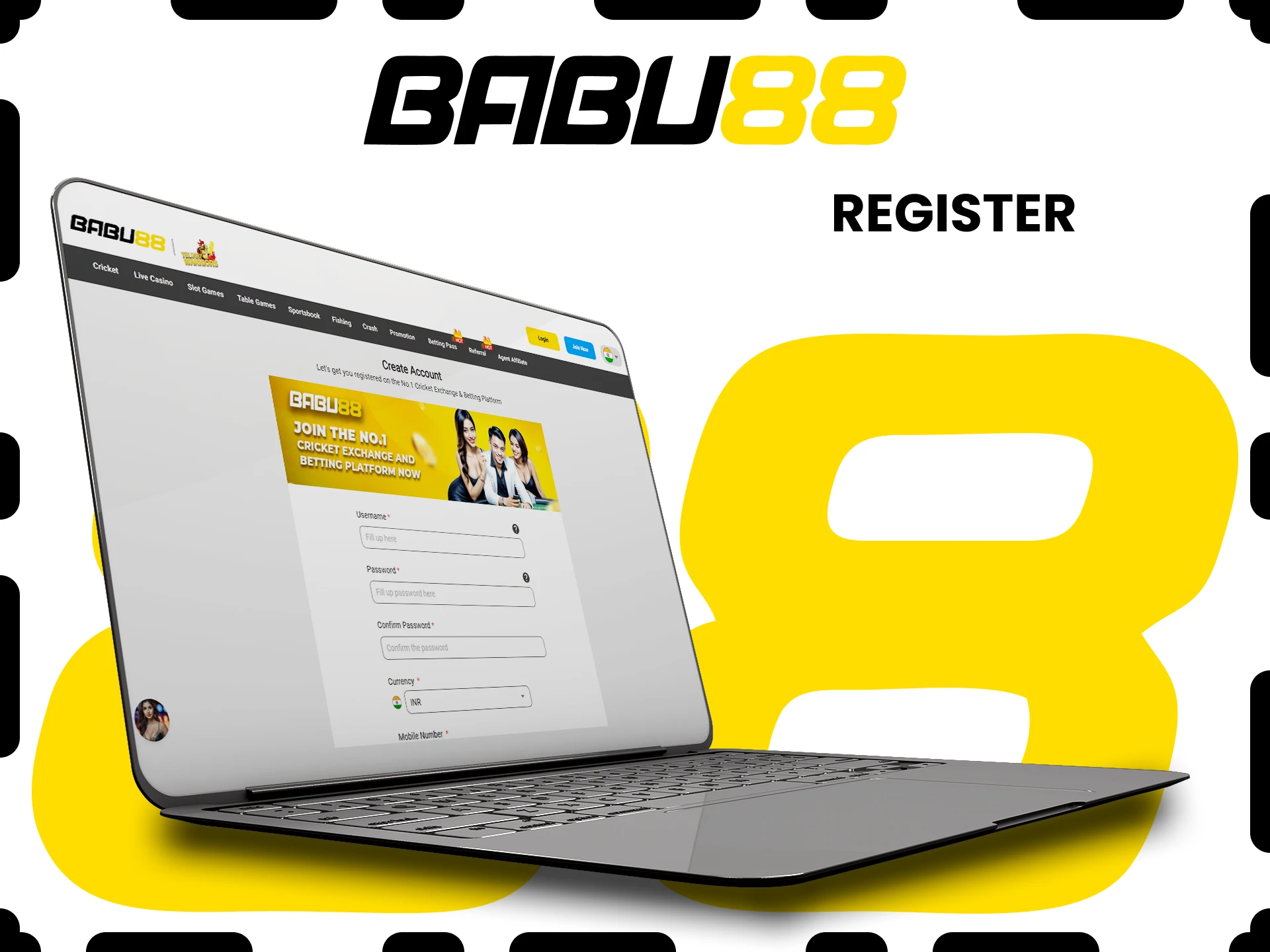 Register on the Babu88 website.