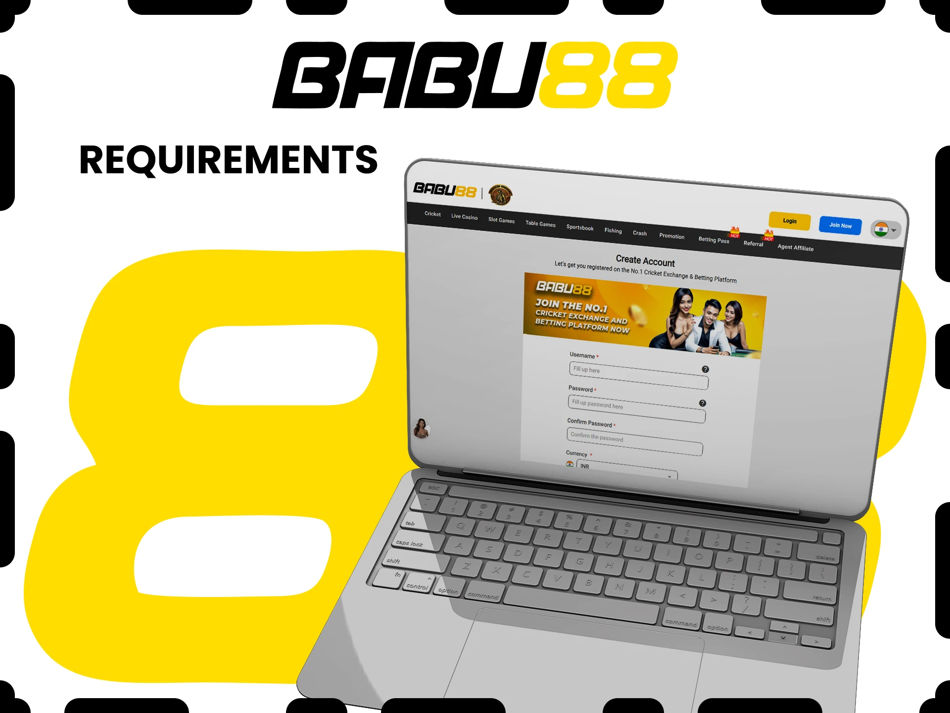 Review the requirements for registering on Babu88.