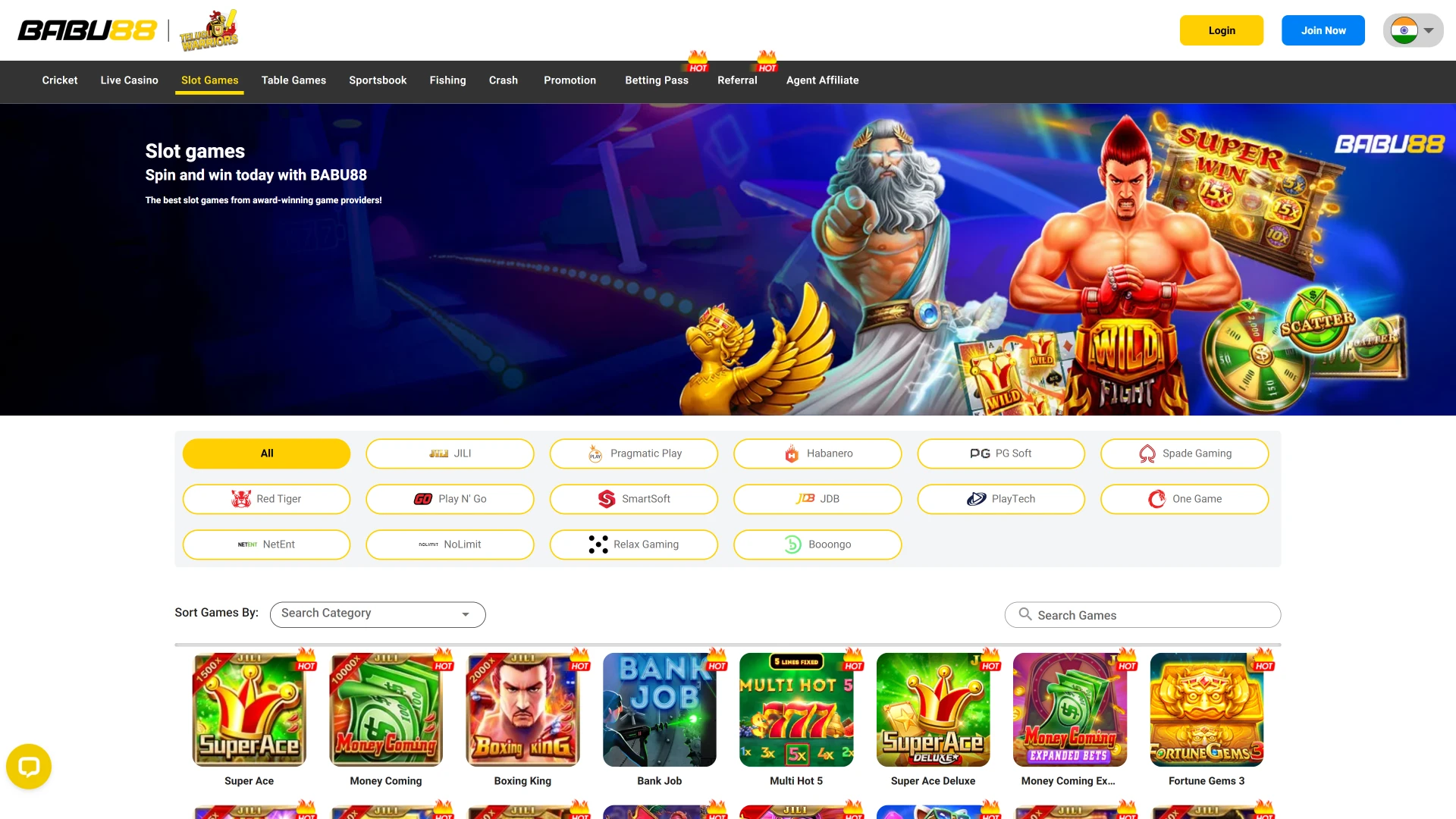 Popular casino games are collected in Babu88.