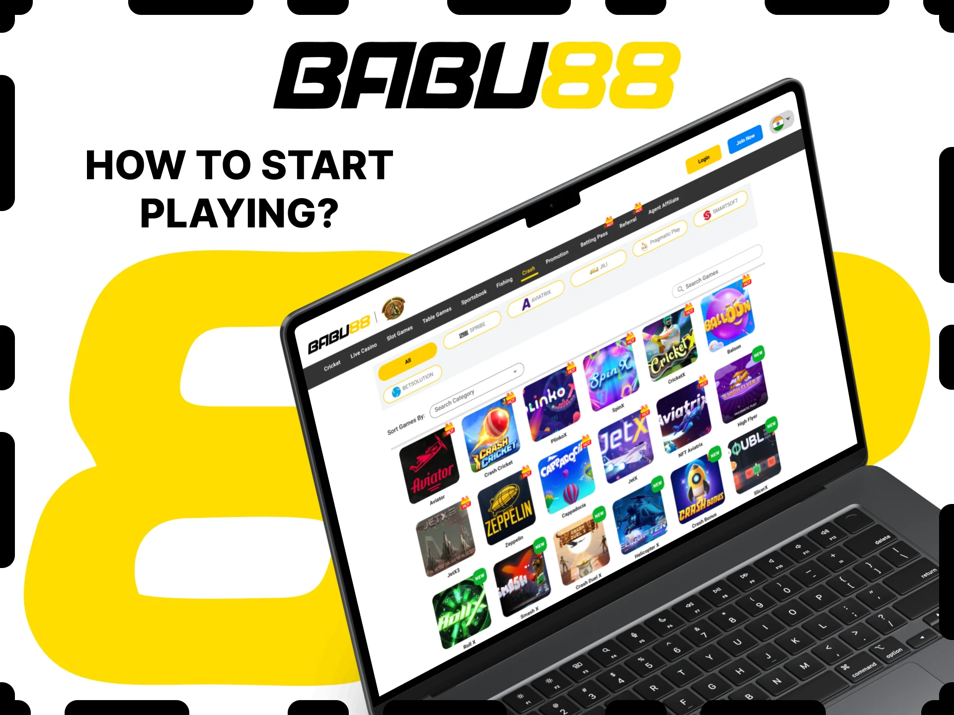 Log in to your Babu88 account and start playing crash games.