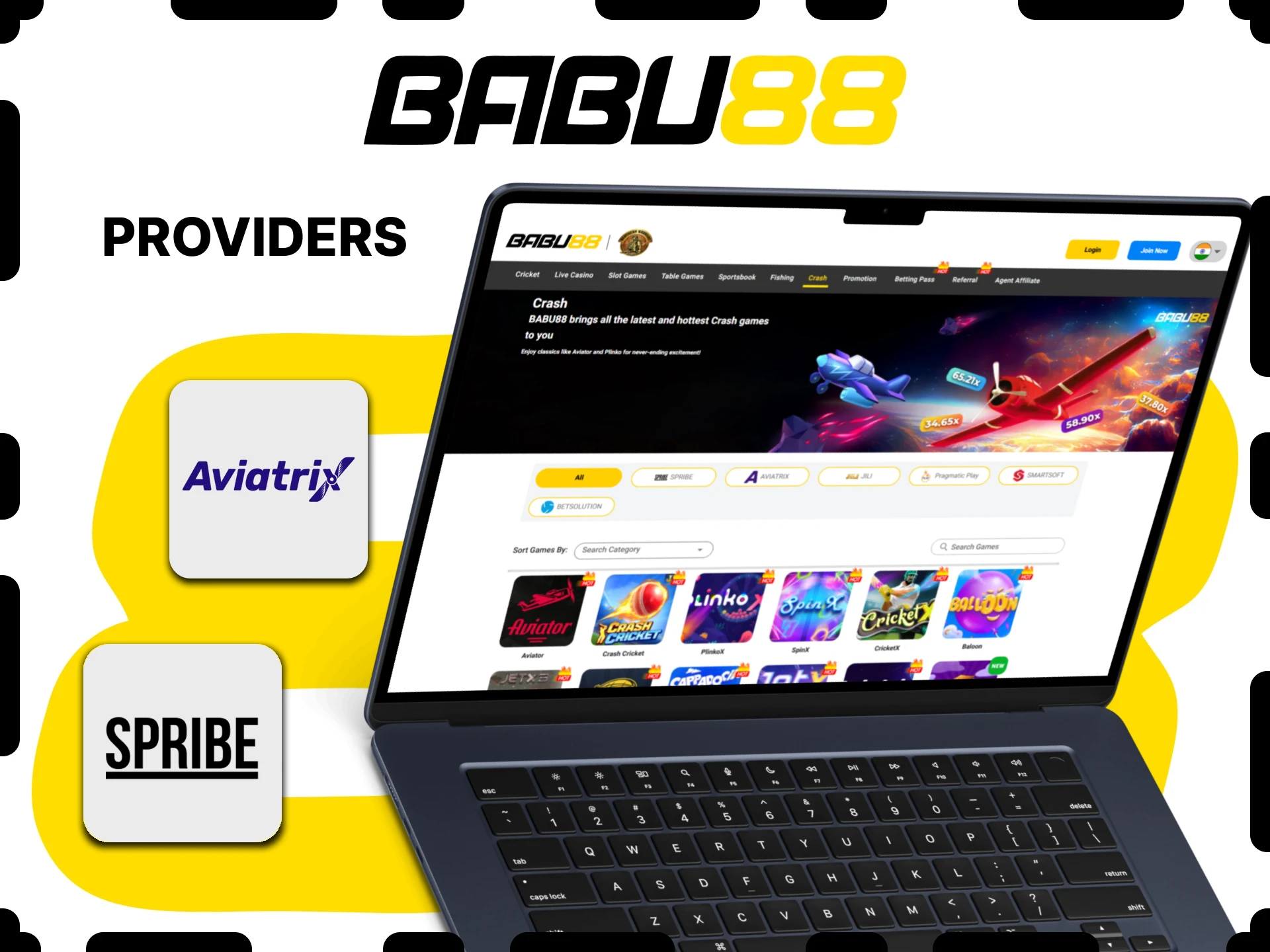 Check out the crash games providers at Babu88.