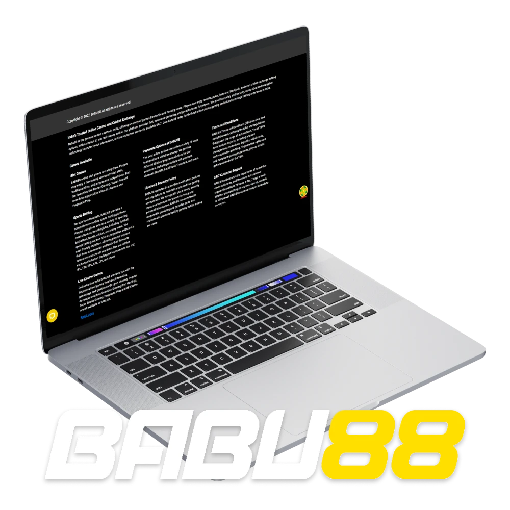 Babu88 is a licensed and secured casino.