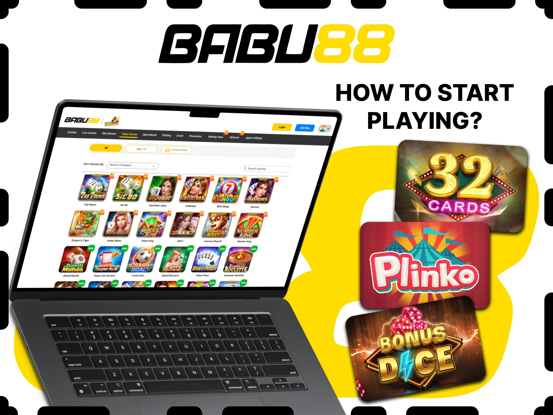 Find out how to start playing table games at Babu88.