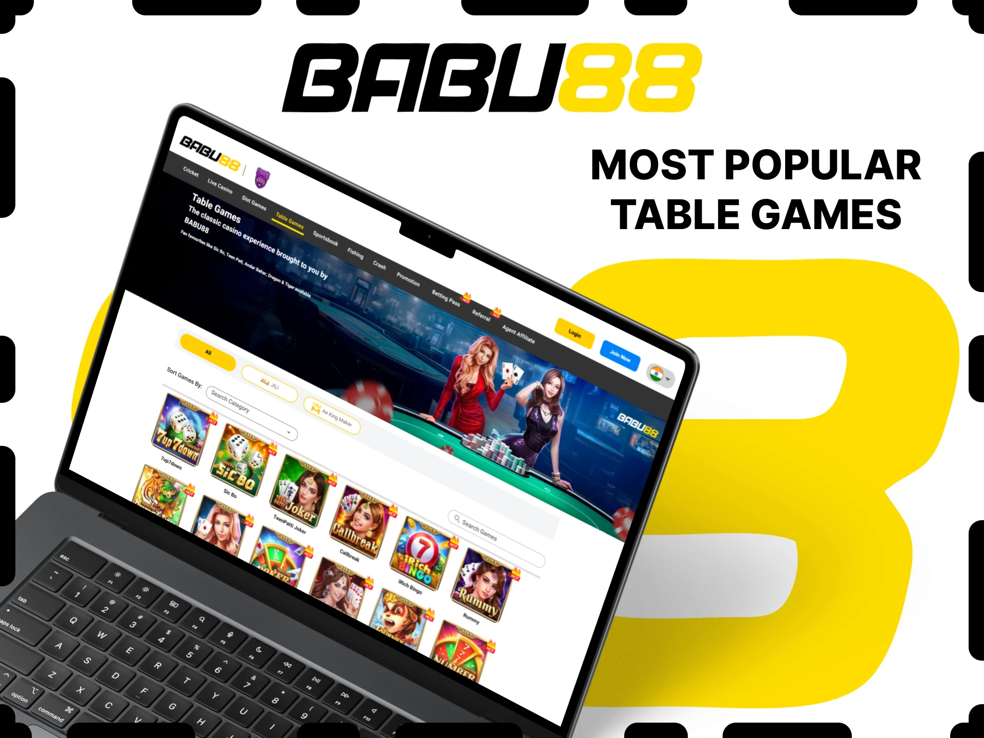 Check out the popular table games on the Babu88 platform.