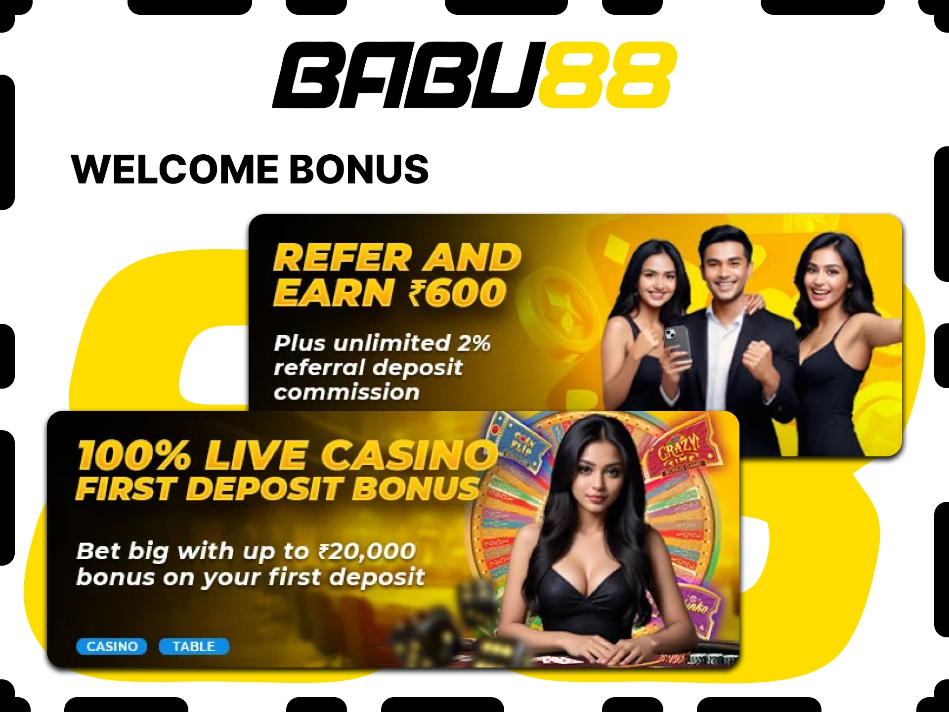 Get Babu88 bonuses for playing table games.