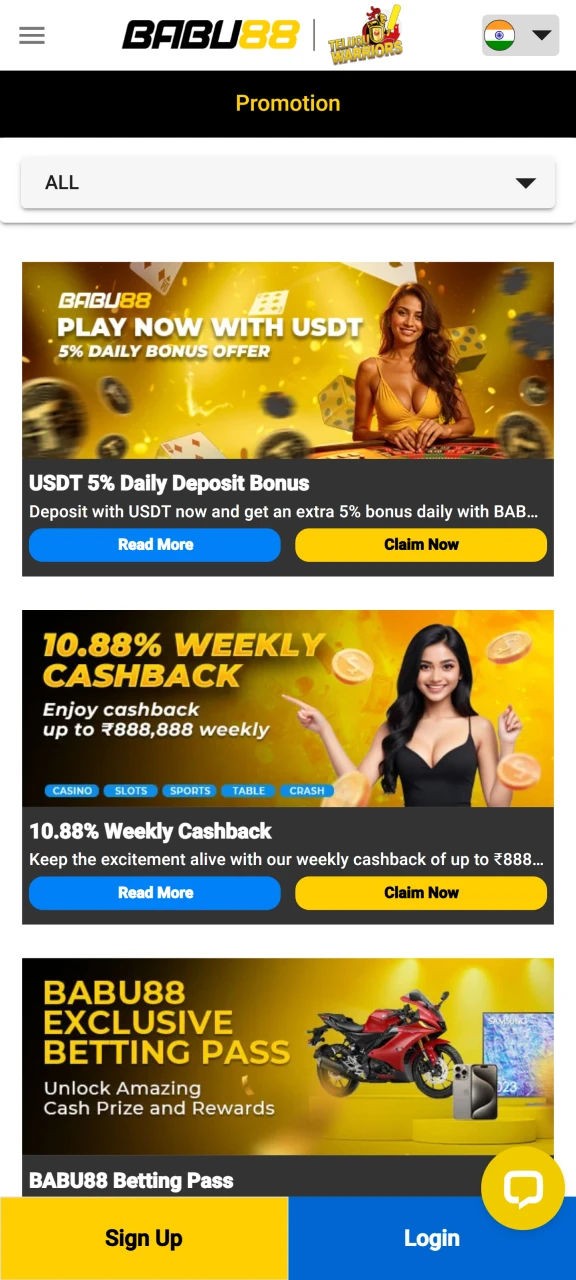 Babu88 offers its players a variety of bonuses and promotions.