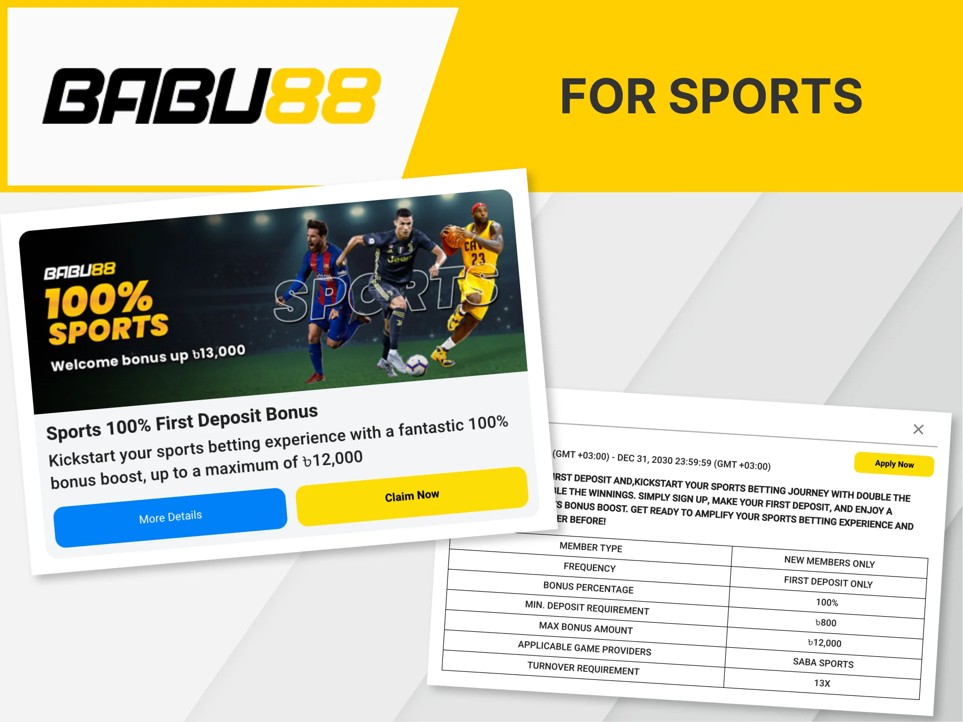 Use Babu88 bonuses to bet on sporting events.