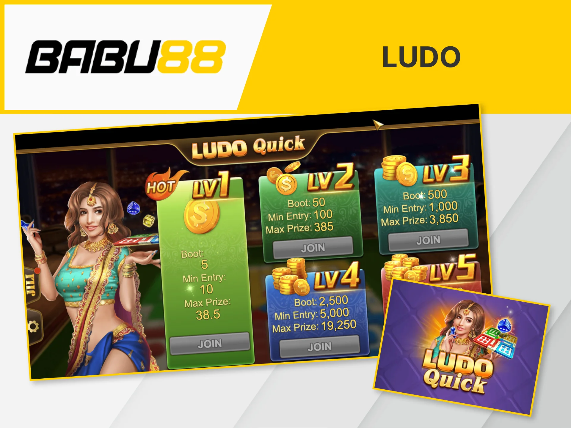 Have a great time playing Ludo at Babu88 Casino.