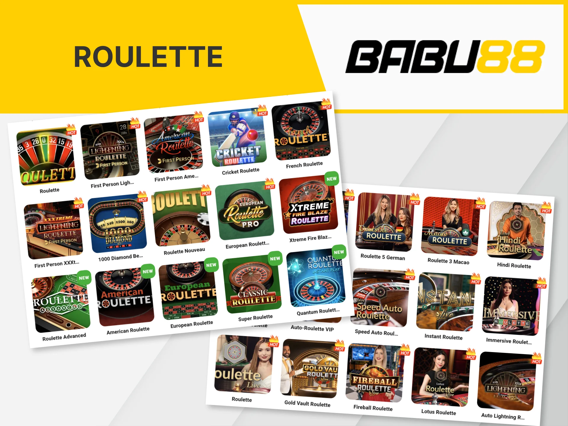On the Babu88 casino website you will find many variations of everyone's favorite Roulette.