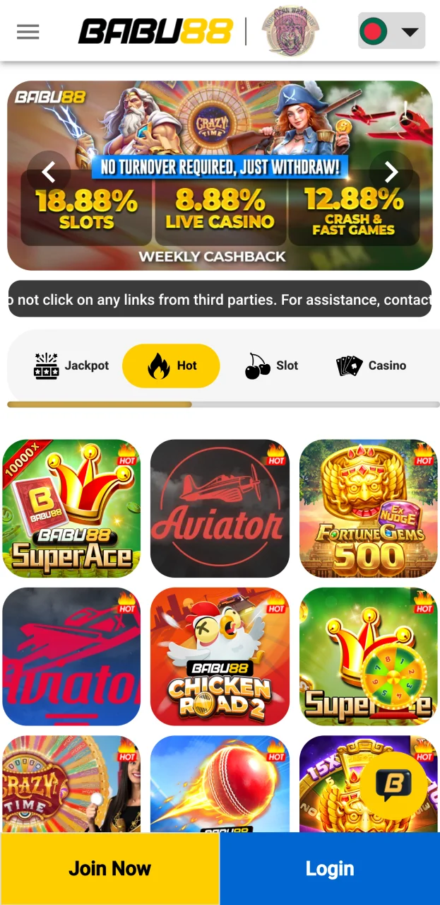 Open the official Babu88 website or app to make a deposit.